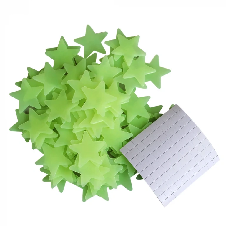 100 darab foszforeszkáló csillag csomag, ideális gyerekszobába