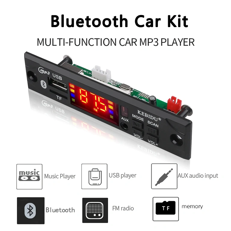 Bluetooth autós audio modul 12V tápellátással