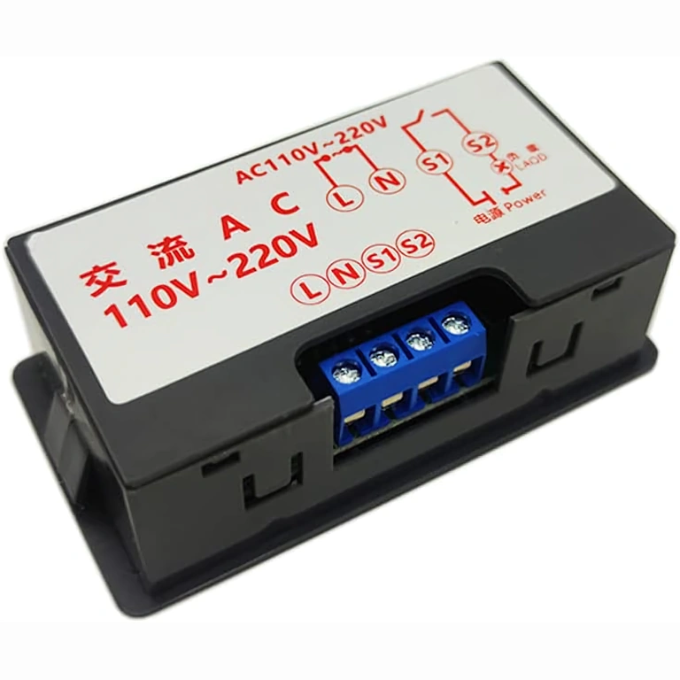 Időzített relé modul hurkafunkcióval – hátoldali nézet Hátsó kép a modulról loop (ciklus) funkcióval