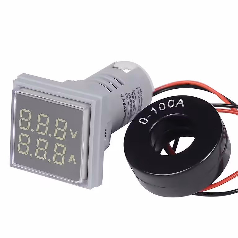 Digitális Volt-Ampermérő 220V AC 60-500V 0-100A Panelhez – Pontos Feszültség- és Árammérés