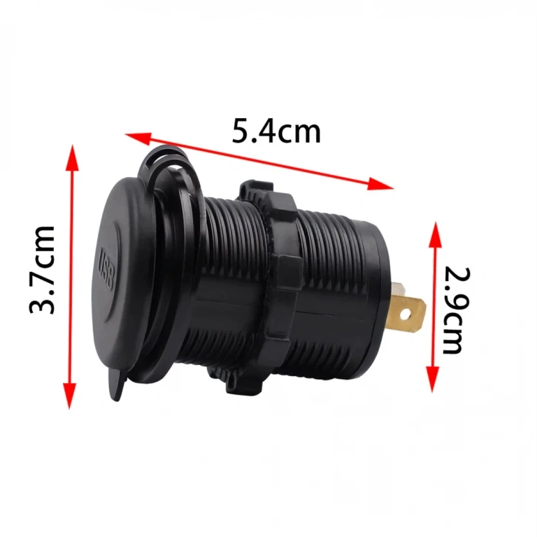 Dupla USB port panelbe szerelhető autóhoz, motorhoz vagy hajóhoz