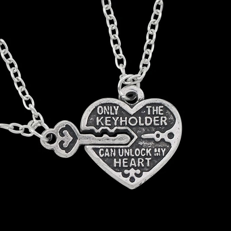 BFF szív és kulcs nyaklánc Barátság nyaklánc kulccsal és szívvel legjobb barátoknak