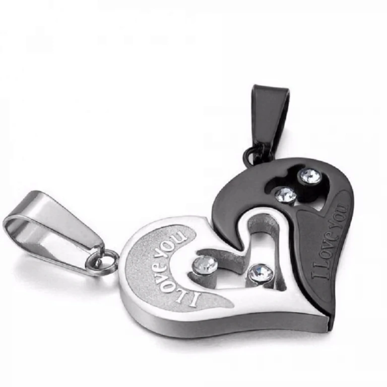 Két szív medálos nyaklánc pároknak