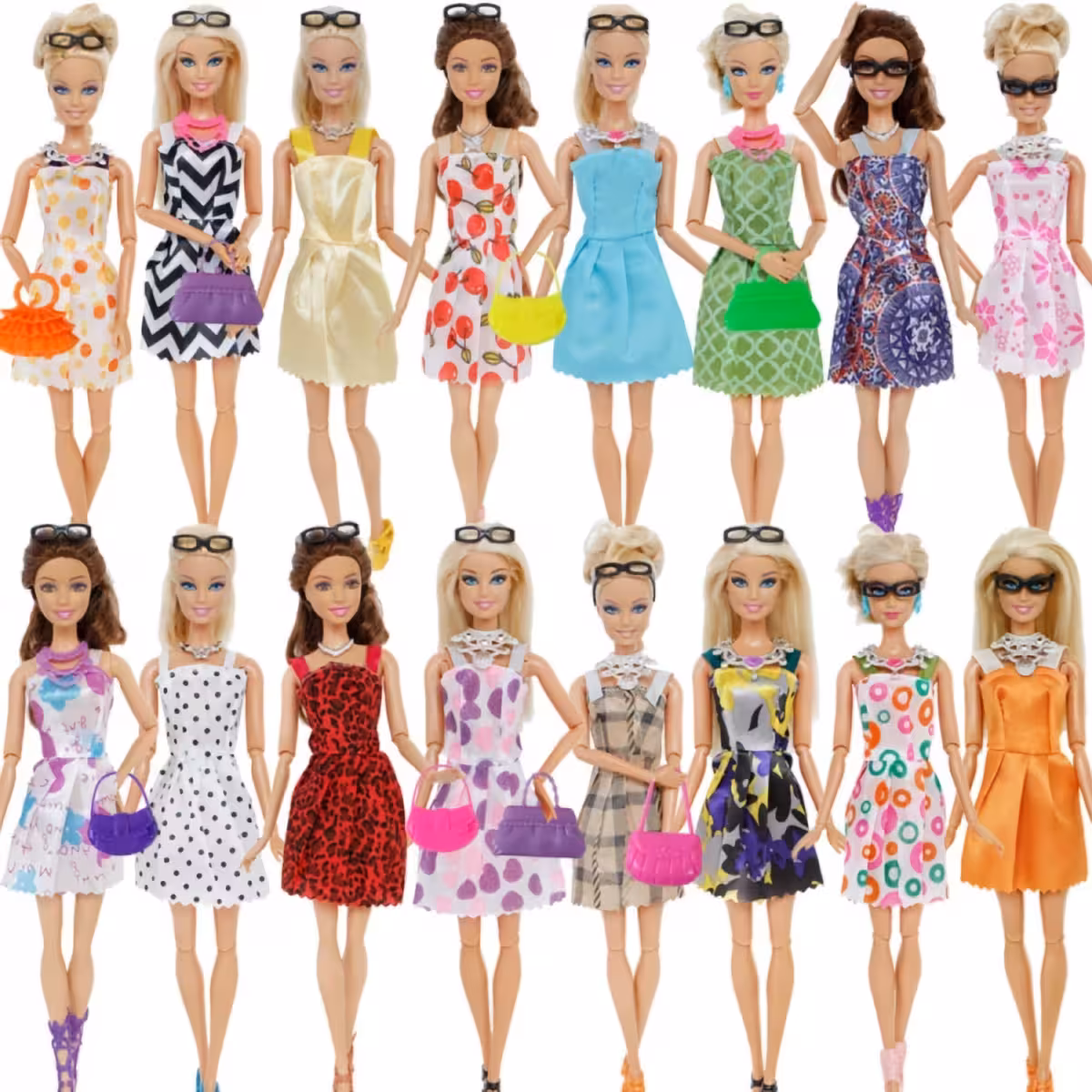 Teljes Barbie babaruha készlet ruhákkal és kiegészítőkkel