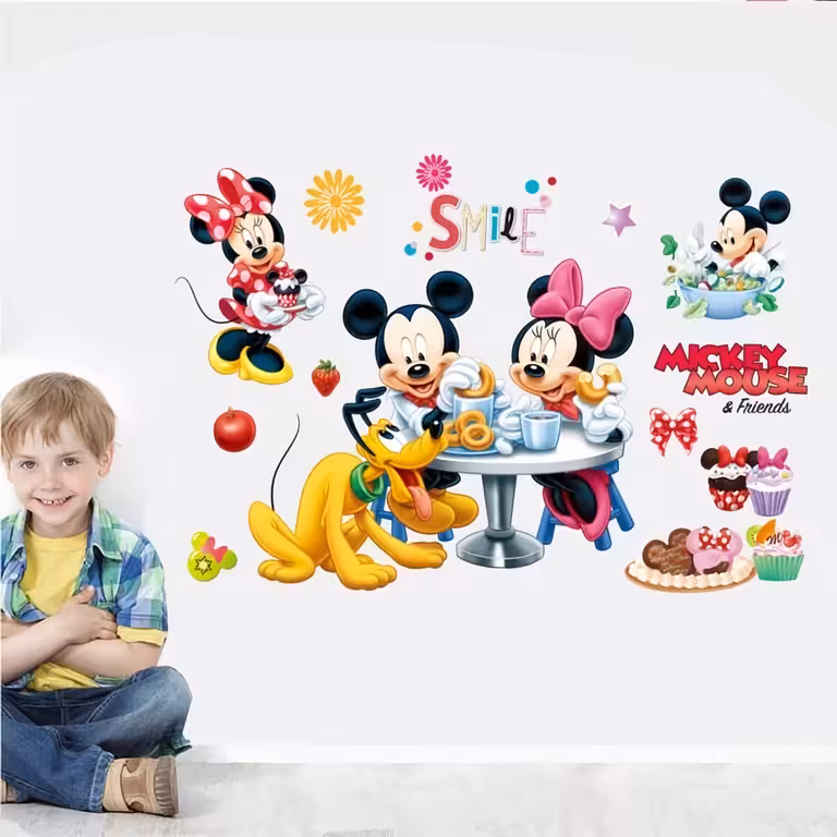Mickey Mouse Falmatrica – Öntapadós Dekor Gyerekszobába, Babaszobába