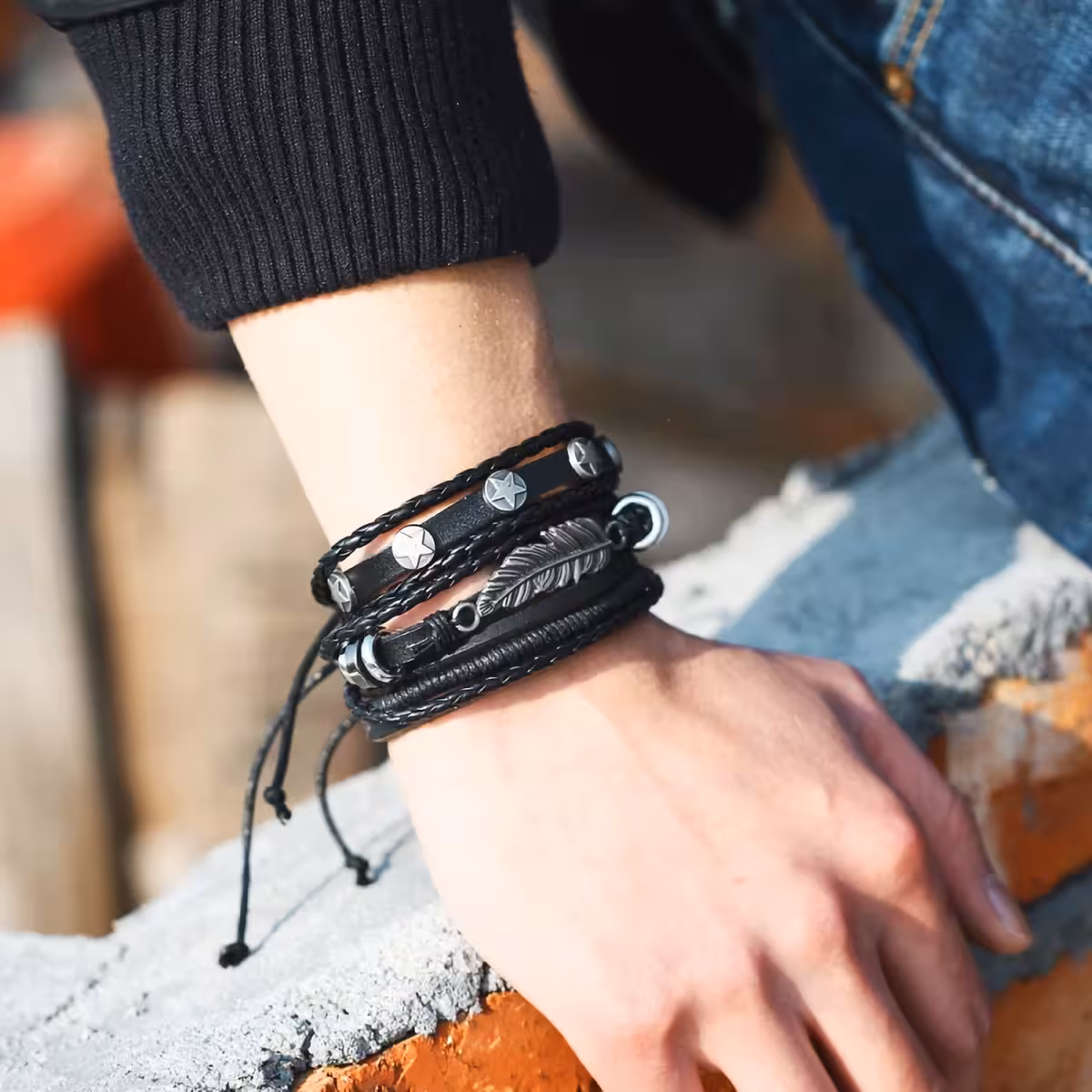 Állítható férfi karkötők – puha és kényelmes bőr
