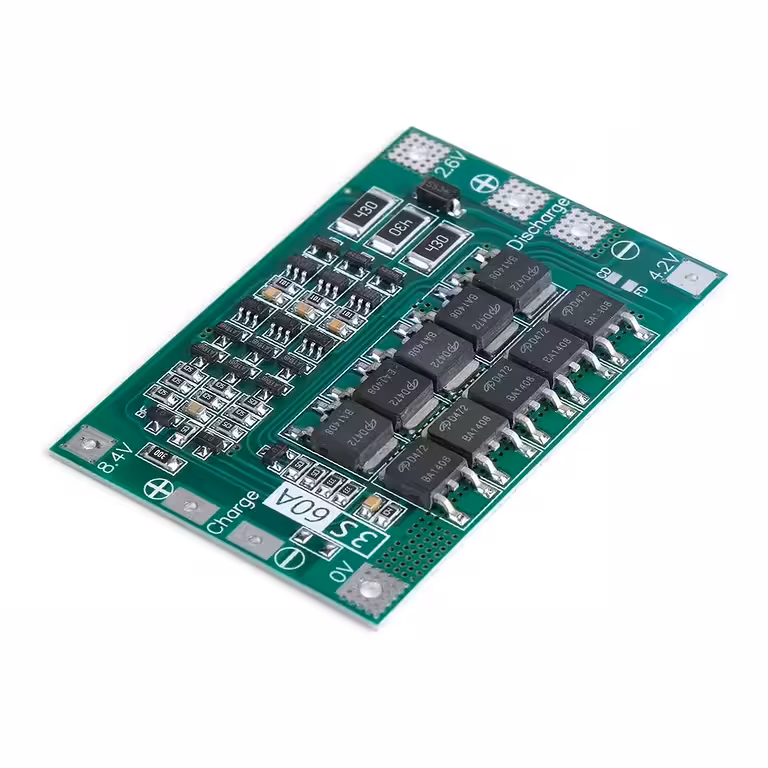 BMS Modul 3S 60A 18650 Li-Ion Akkumulátorhoz – Töltés-, Kisütés- és Kiegyenlítő Védelem