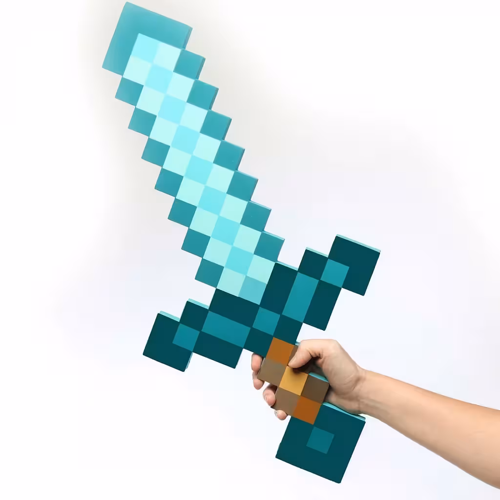 Minecraft Gyémánt Kard – EVA Hab Játék, Könnyű, Gyerekeknek és Cosplayhez