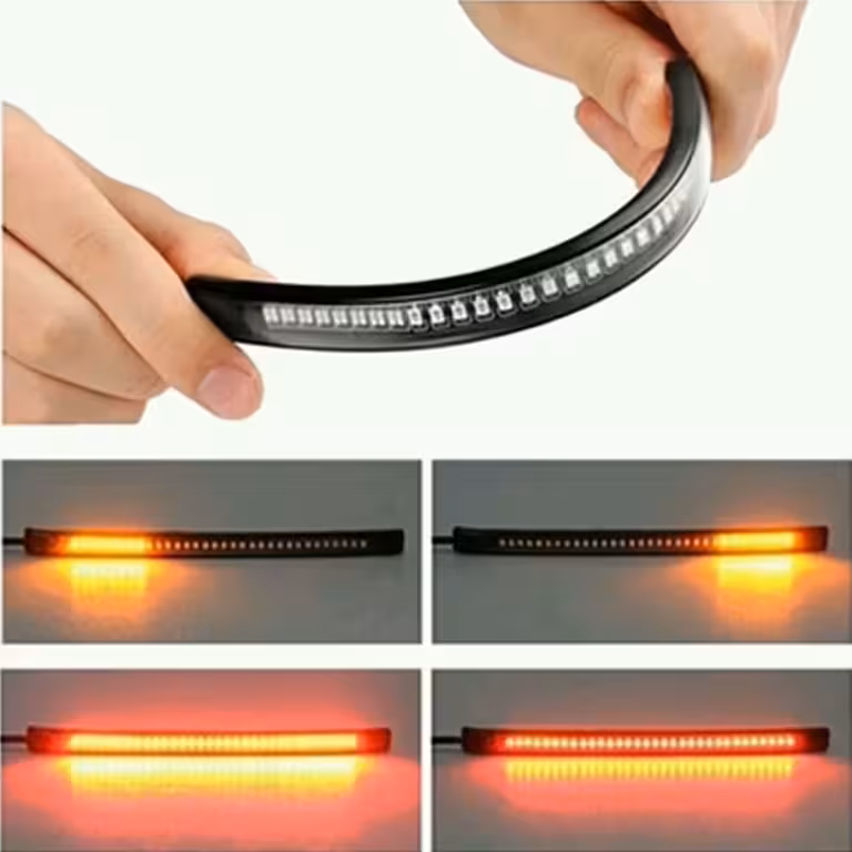 LED Szalag Fék- és Irányjelző Motorhoz, Robogóhoz, ATV-hez – 48 LED, Hajlítható