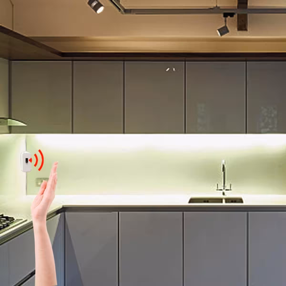 3 m hideg fehér LED szalag mozgásérzékelővel és USB tápellátással