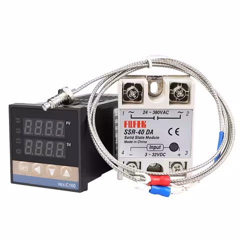 Digitális Hőmérséklet Szabályzó 220V 0–400°C SSR 40A Relével REX C100