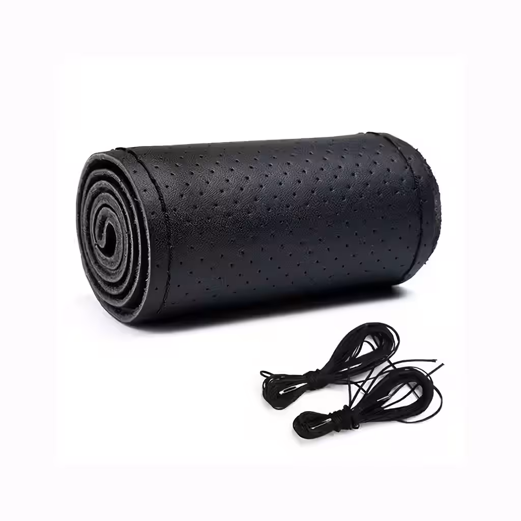 Univerzális Valódi Borjúbőr Kormányvédő Perforált – Cérnával és Tűvel