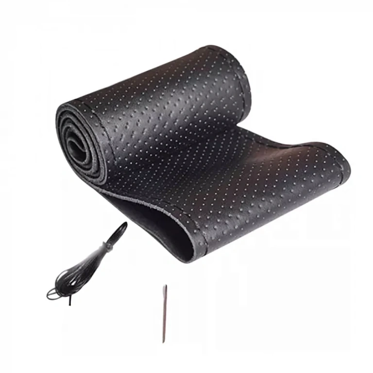 Univerzális bőr kormányvédő 37–38 cm-hez Univerzális természetes bőr kormányvédő autókhoz