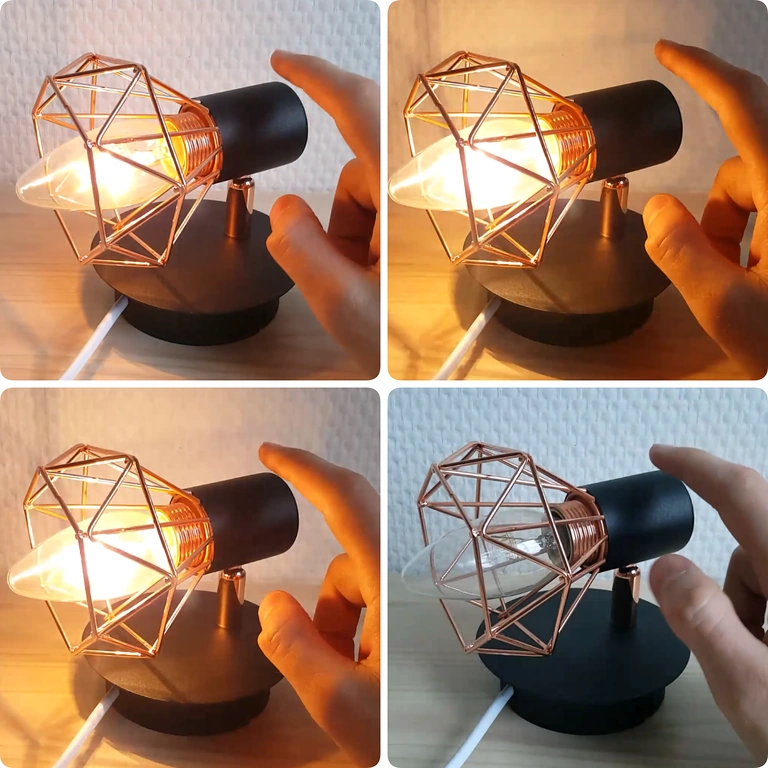 Bekötési diagram: OFF → ON → BRIGHTER → MAX → OFF