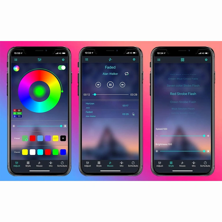 LED szalag TV háttérvilágításhoz, fényerő és szín beállítási lehetőséggel