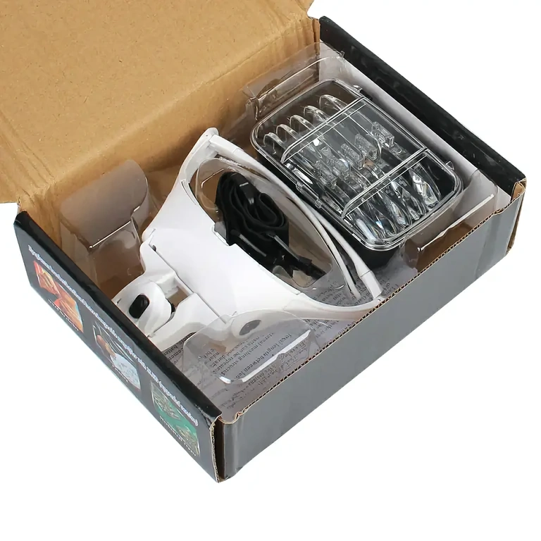 Hobbi és kézműves munka LED-es nagyító szemüveg LED világításos szemüveg kézműves munkákhoz, festéshez, modellezéshez, varráshoz