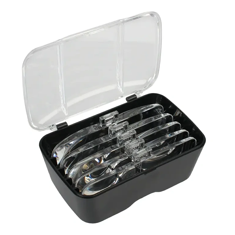 Professzionális nagyító szemüveg védőtokkal Nagyító szemüveg tok és tisztítókendővel