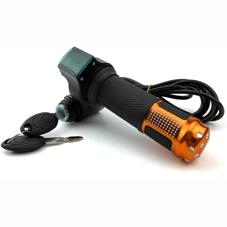 Kulcsos és akkumulátor kijelzős markolat elektromos rollerhez 12V-72V