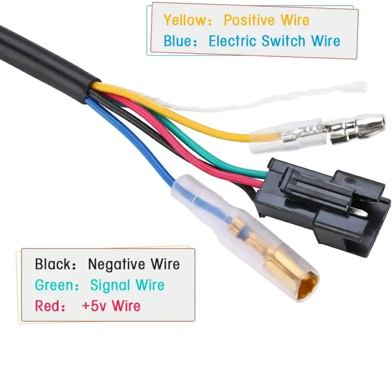 Vezeték séma gyorsító markolat helyes telepítéséhez feszültség kijelzővel