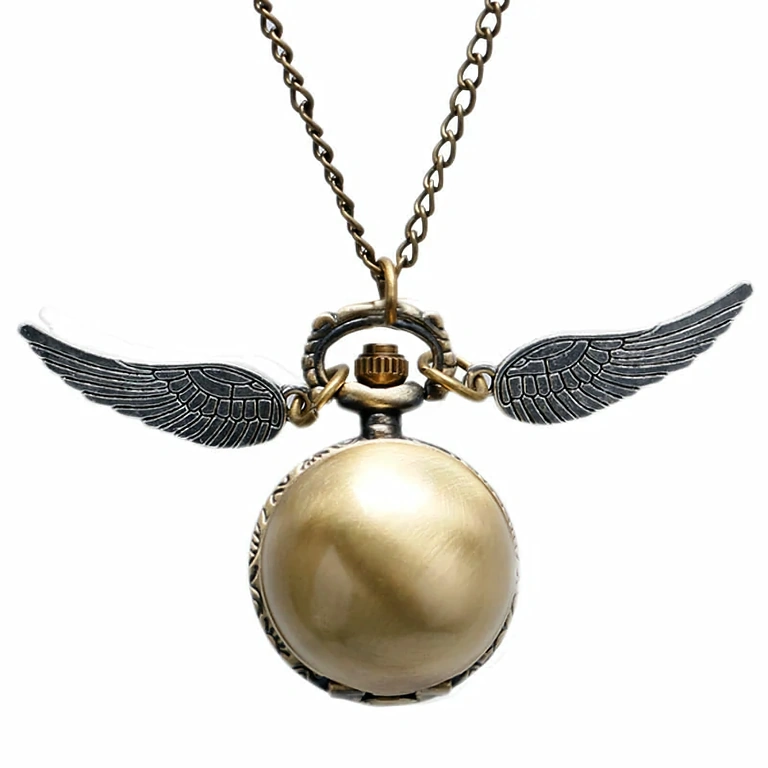 Nyitott zsebóra medál jól látható számokkal – Harry Potter Golden Snitch