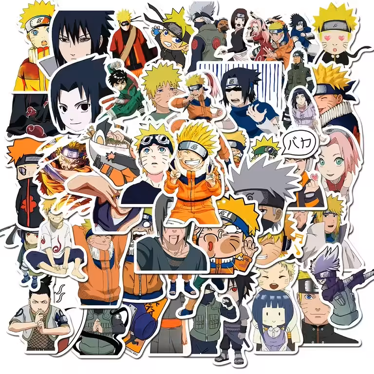 Naruto Shippuden Anime Matricák – 50 db Tartós PVC Matrica Laptophoz, Biciklihez, Gördeszkához és Konzolhoz