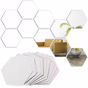 Hexagonális Dekoratív Tükör Matricák – Modern Design, Akril Falitükör