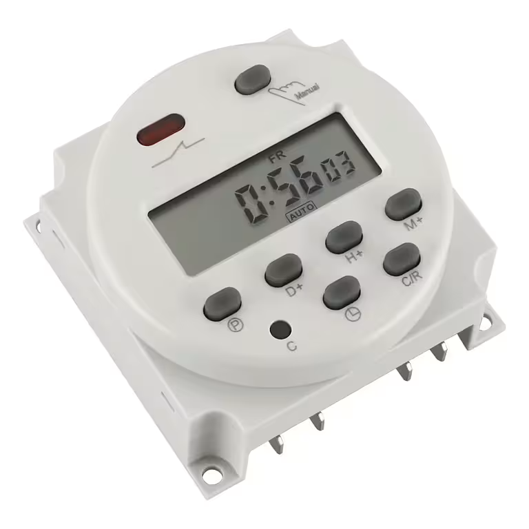 Digitális Időzítő Programozható Relé 12V – Elektronikus Időkapcsoló Kijelzővel és 8 ON/OFF Programmal
