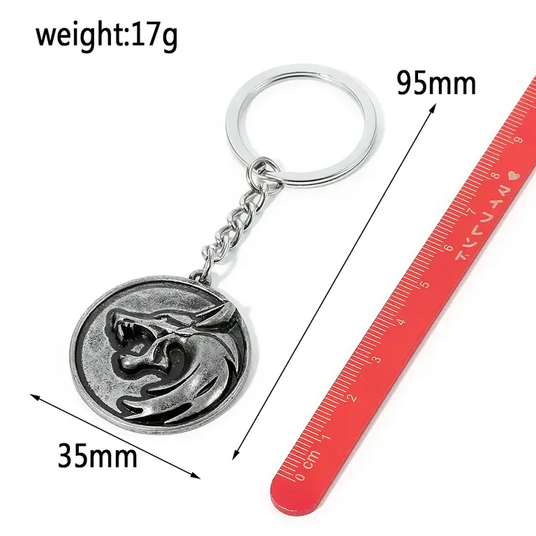 Férfi kiegészítők Witcher farkas dizájnnal, antik ezüst