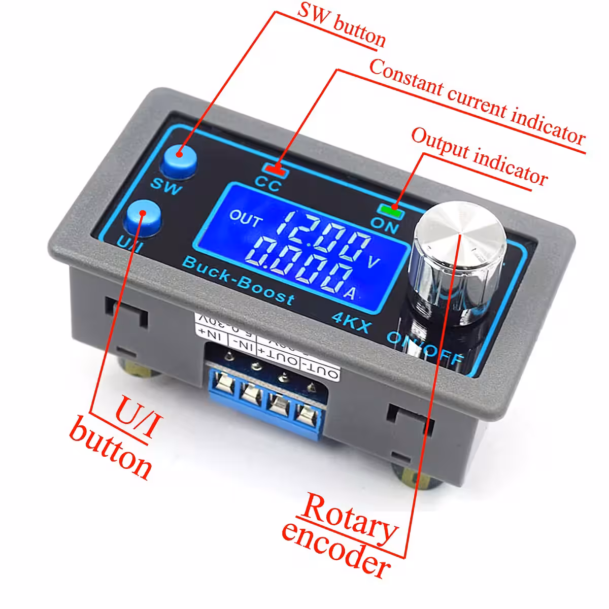 Digitális kijelzős állítható DC tápegység feszültség és áram méréséhez, kompakt méret