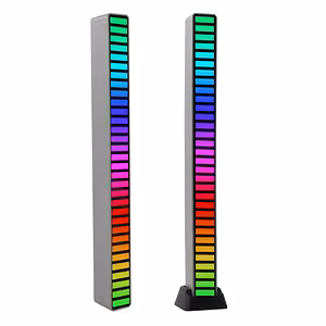 RGB LED Fényrúd Hangvezérléssel – VU Méter Zenei Fények, 32 LED, USB-C, Látványos Effektusok