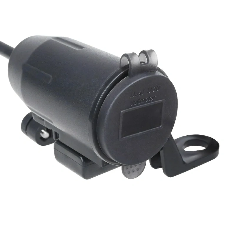 Motoros töltő visszapillantó tükörre szerelhető tartóval