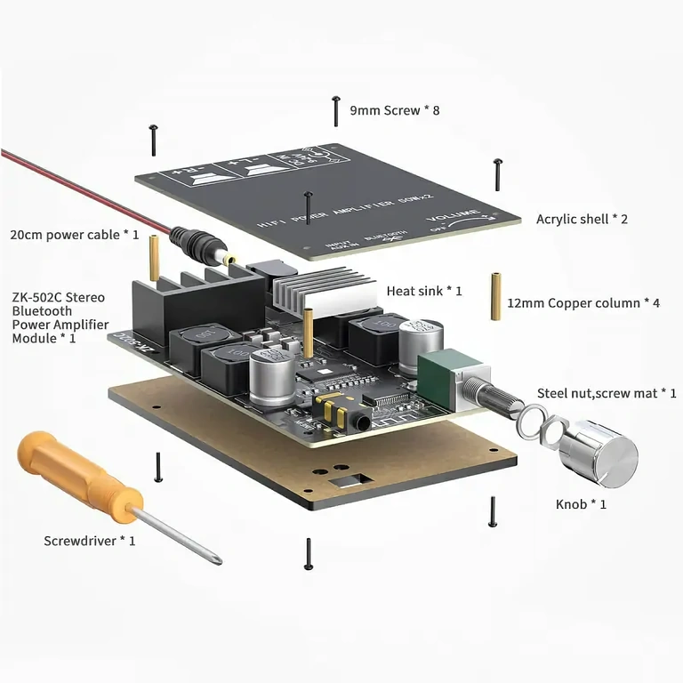 DIY Bluetooth sztereó audio panel TPA3116D2-vel, összesen 100W