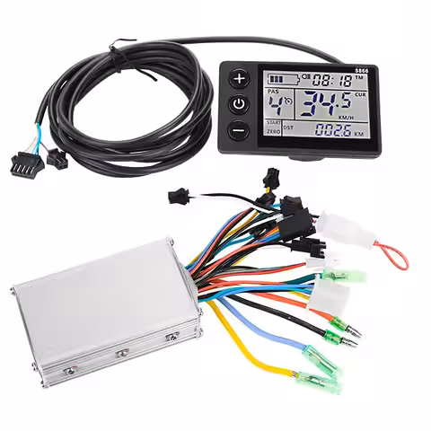 Vezérlő + Kijelző S866 készlet Elektromos Kerékpárhoz 24V / 36V / 48V – 250W / 350W