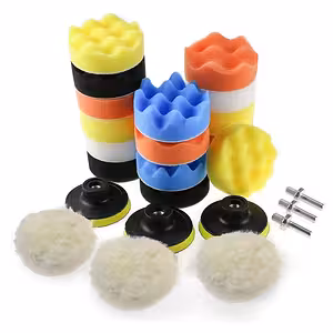 Autó Polírozó Szett 75mm tányérral és 80mm szivacsokkal – Fúrógép adapterrel