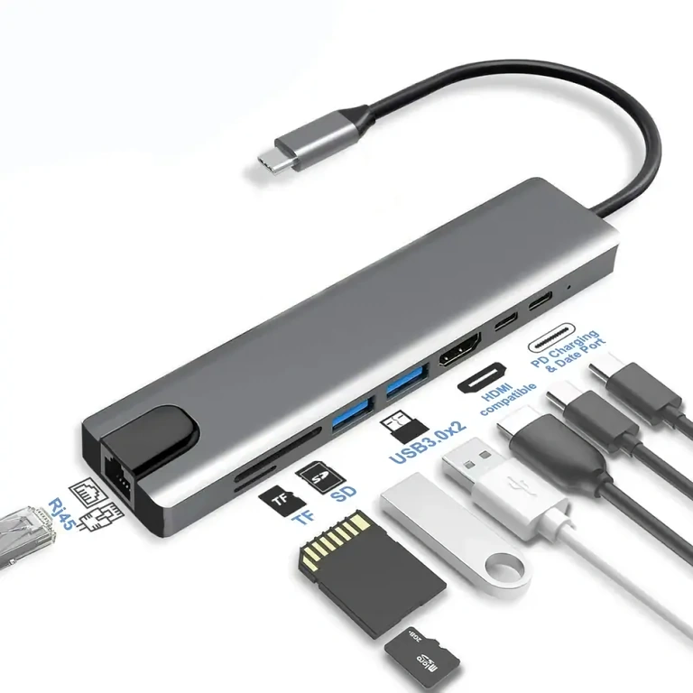USB-C hub SD és TF kártyaolvasóval USB-C adapter SD és TF kártya foglalattal