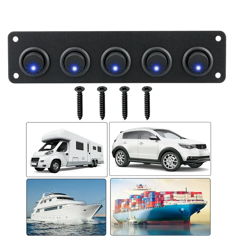 Példa a kapcsolópanel autó műszerfalba történő szerelésére