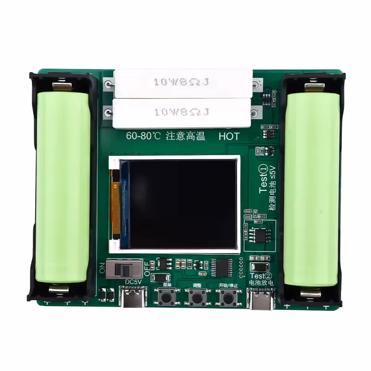 18650 töltési és kisütési funkció teszter