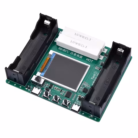18650 Akkumulátor Teszter Színes Kijelzővel – Automatikus Töltés és Kisütés – USB Type-C