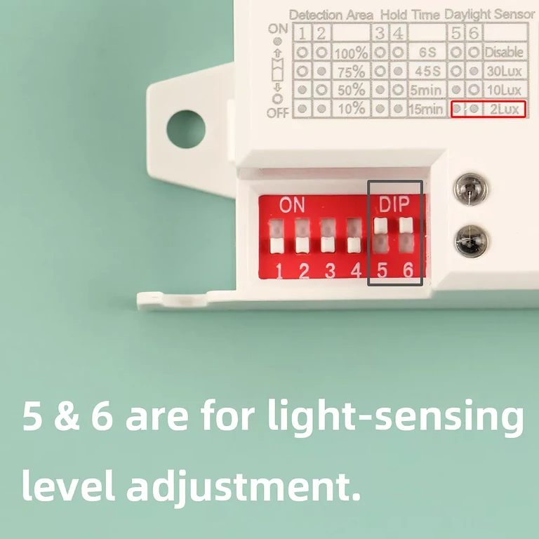 Fényküszöb választó az alkonykapcsoló érzékelőhöz 2–2000 lux között