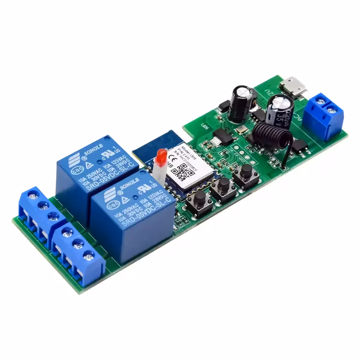 Kétcsatornás vezeték nélküli kapcsoló elektromos eszközök vezérléséhez