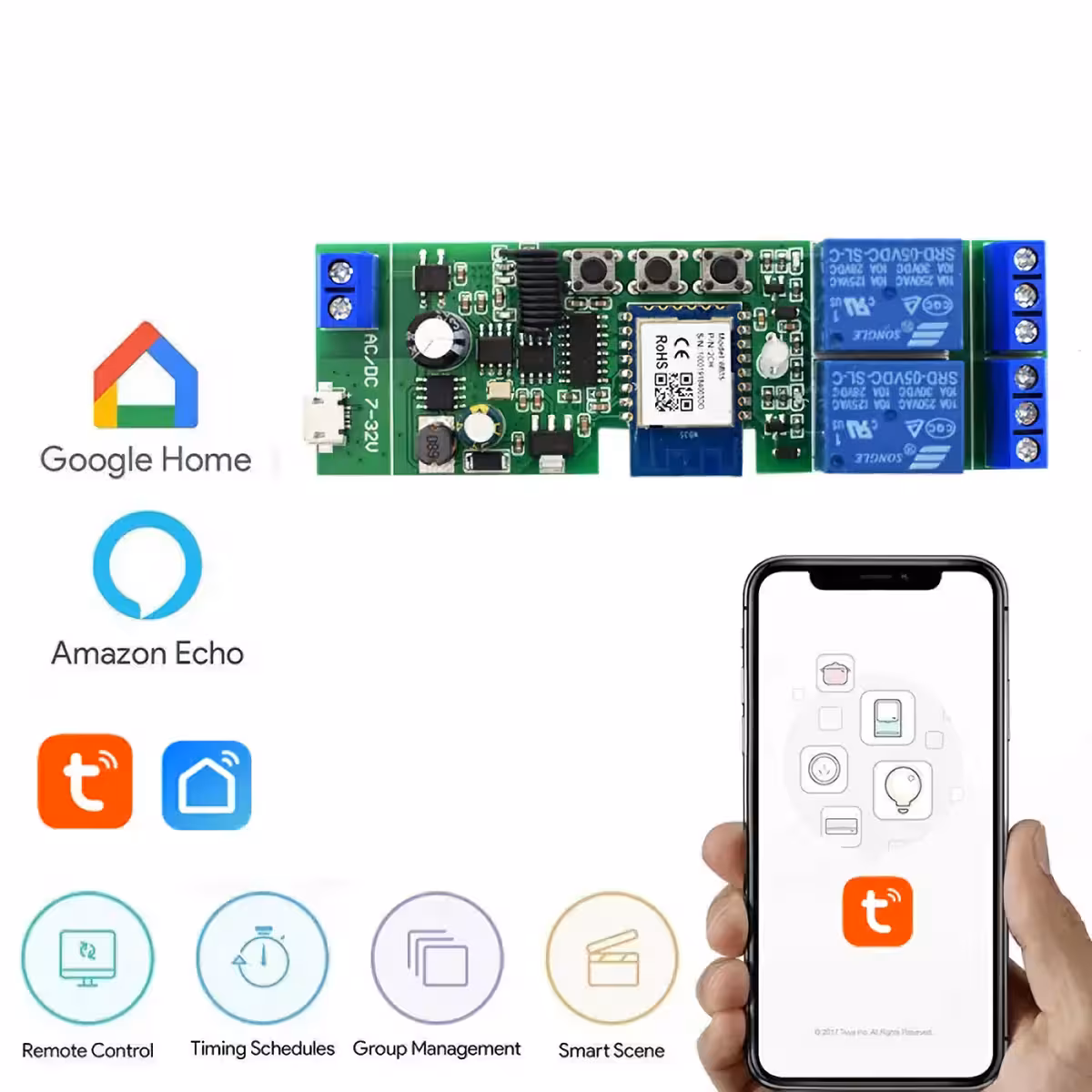 WiFi relé modul távoli vezérlése mobilalkalmazáson keresztül