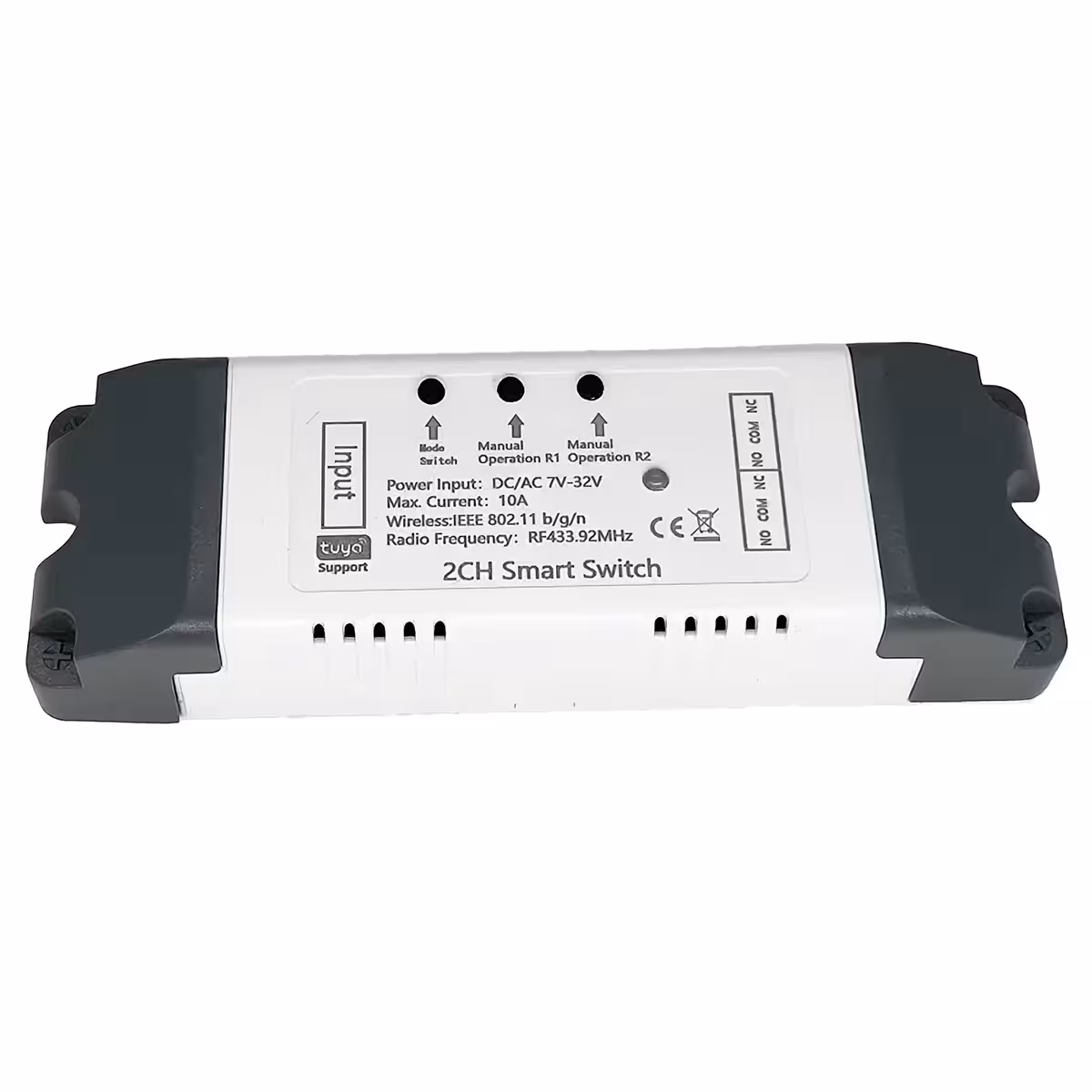 Elektromos diagram a kétcsatornás vezeték nélküli relé modulhoz