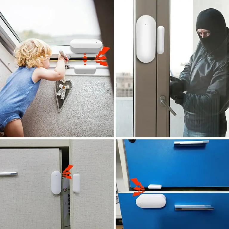 Biztonsági szenzor ajtókhoz és ablakokhoz riasztással Mágneses biztonsági érzékelő ajtók és ablakok monitorozásához