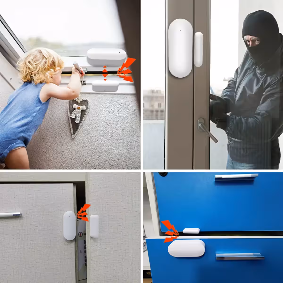 Mágneses biztonsági érzékelő ajtók és ablakok monitorozásához