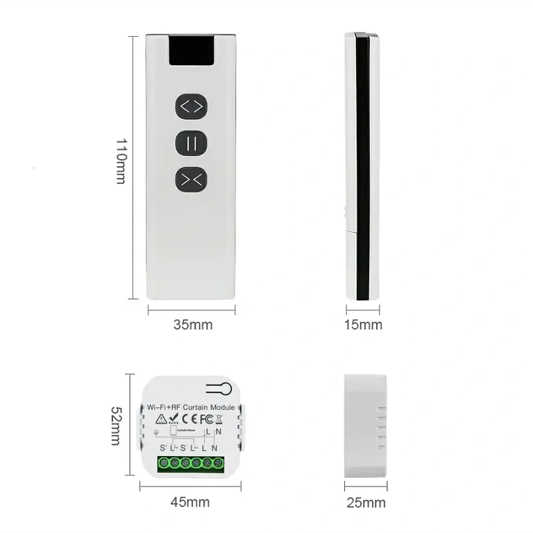 Automatizálási készlet komponensei Az összes komponens a készletben: vezérlő, távirányító és tartó