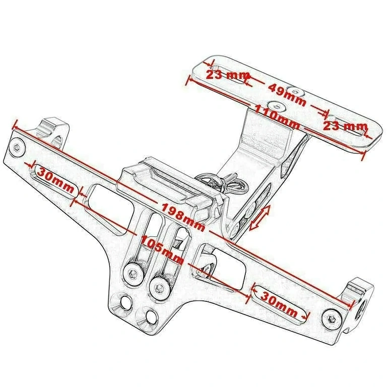 Kompakt rendszámtábla tartó motorhoz Kompakt motoros rendszámtábla tartó sportmotorokhoz