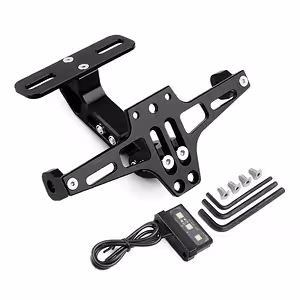 Univerzális Moto rendszámtartó LED-del, sport, lehajtható