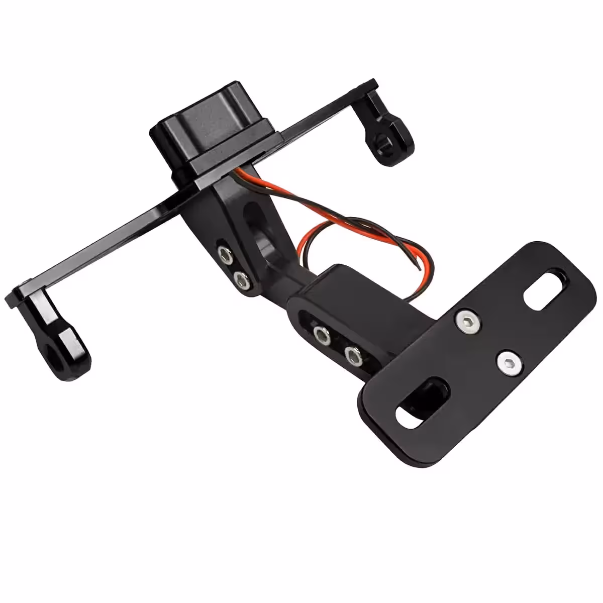 Univerzális, lehajtható rendszámtábla tartó LED világítással motorhoz