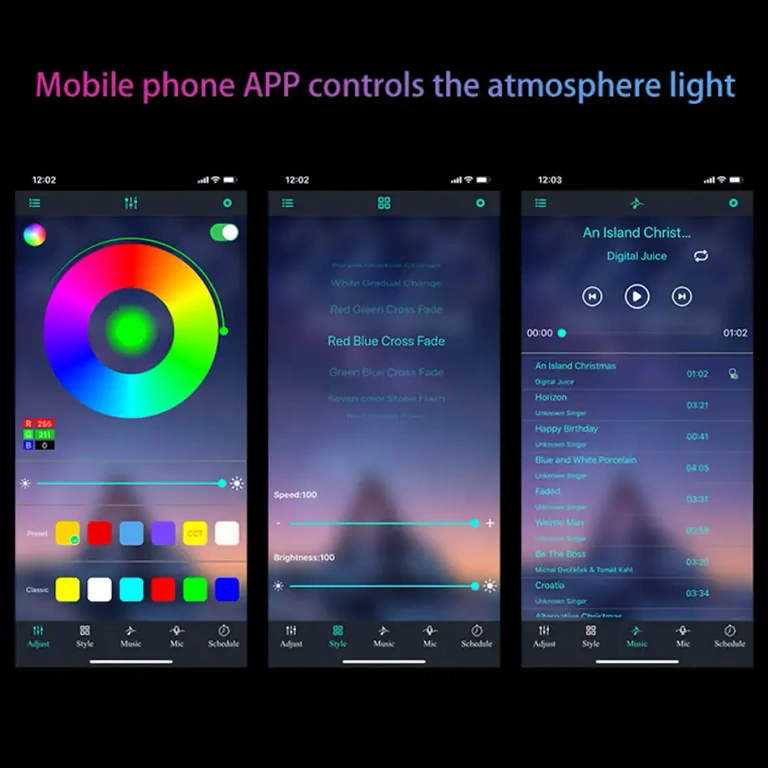 Zenére szinkronizált autófények Autós LED-ek a zene ritmusára világítva