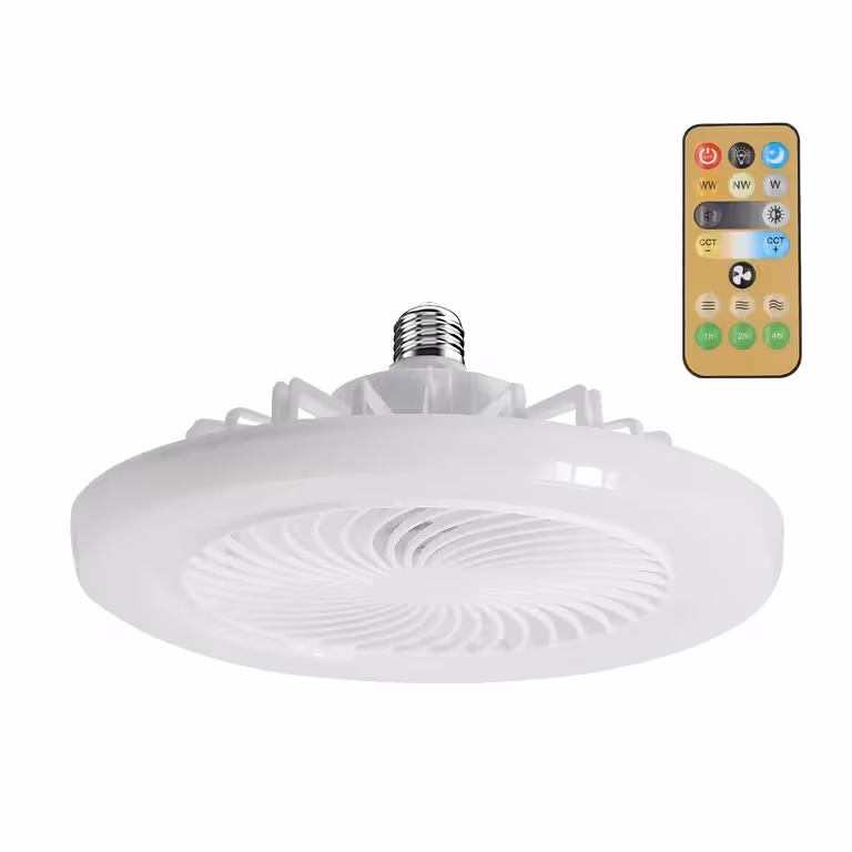 Fehér Mennyezeti Ventilátor Távirányítóval és Állítható LED-fénnyel – Beltér & terasz